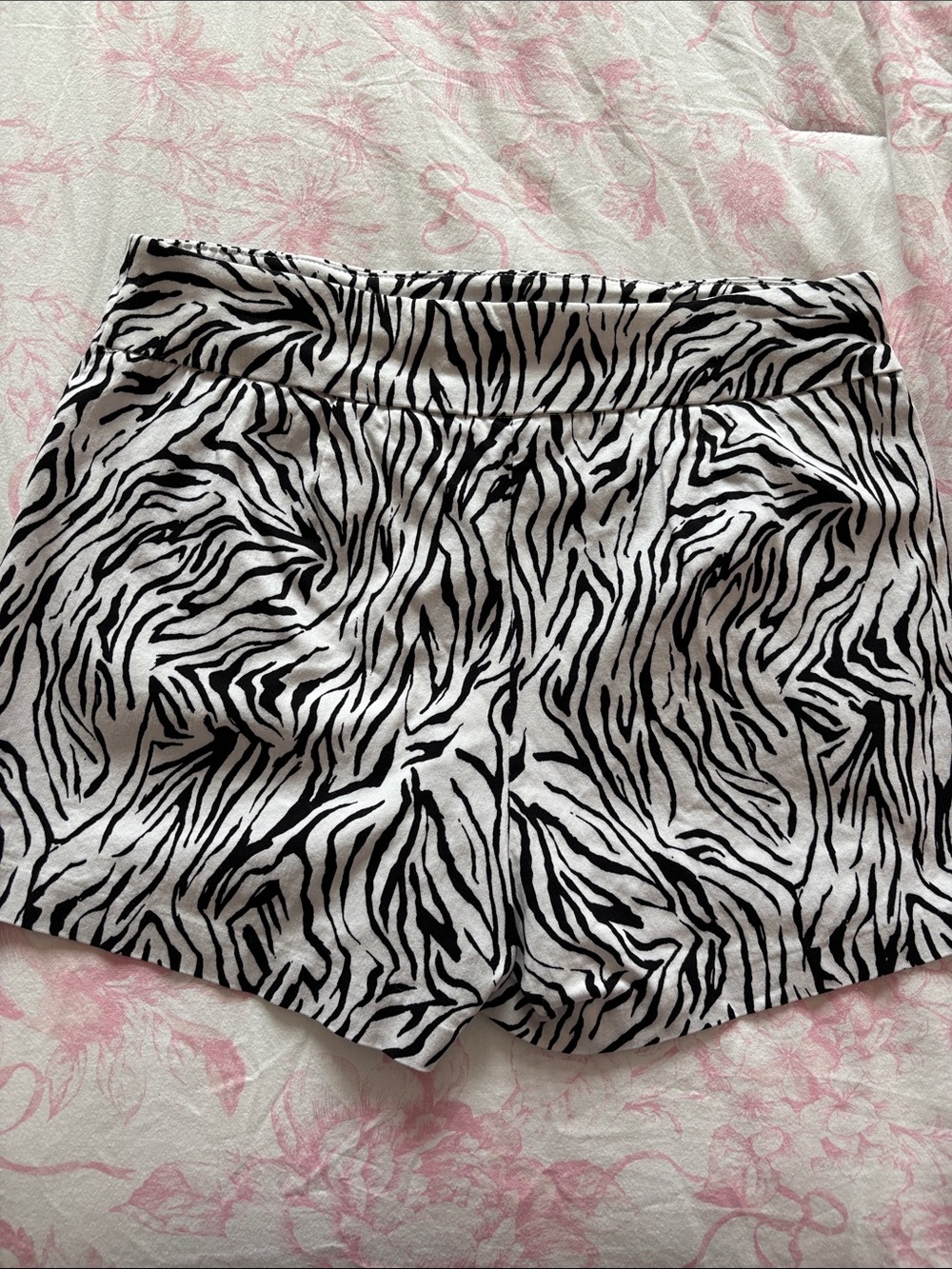 Joe B Black and White Zebra Print High-Waist Shorts